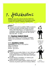 1. Hláskosloví. České hlásky dělíme na samohlásky a souhlásky. Čeština má 25 souhlásek, 10 samohlásek a 1 dvojhlásku