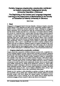 1. Úvod. 1.1 Integrace obsahového a jazykového vzdělávání. David Nocar