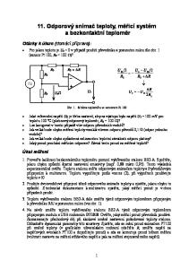 11. Odporový snímač teploty, měřicí systém a bezkontaktní teploměr