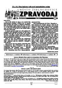 15. a 16. října budeme volit nové zastupitelstvo města