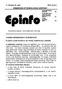 17. évfolyam 25. szám július 2. ORSZÁGOS EPIDEMIOLÓGIAI KÖZPONT