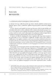 2. különszám, tanulmányok. Boros Anita I. A KÖZIGAZGATÁSI ELJÁRÁSJOG UNIÓS SZINTEN