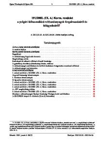 2002. (IX. 4.) Korm. rendelet a polgári felhasználású robbanóanyagok forgalmazásáról és felügyeletéről 1