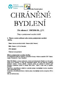 2006 Sb., 51. Údaje o poskytované sociální službě