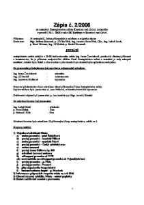 2006 ze zasedání Zastupitelstva města Kostelec nad Orlicí, konaného v pondělí v sále SK Rabštejn v Kostelci nad Orlicí