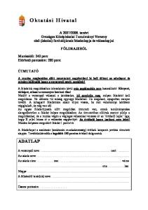 2008. tanévi Országos Középiskolai Tanulmányi Verseny első (iskolai) fordulójának feladatlapja és válaszlapjai FÖLDRAJZBÓL