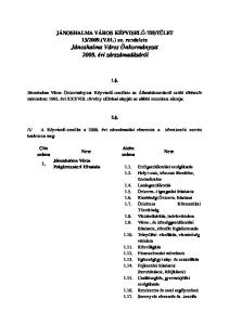 2009.(V.01.) sz. rendelete Jánoshalma Város Önkormányzat évi zárszámadásáról
