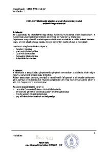 2011-EAHUF Verziószám: Vállalkozási alapismeretek követelménymodul szóbeli vizsgafeladatai