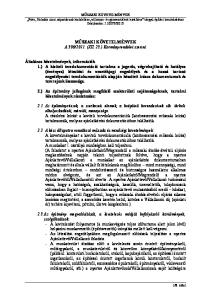 2011. (XII. 23.) Kormányrendelet szerint