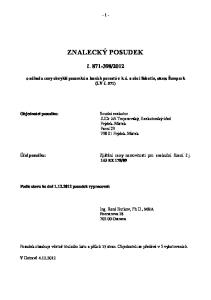 2012. o odhadu ceny obvyklé pozemků a lesních porostů v k.ú. a obci Sobotín, okres Šumperk (LV č