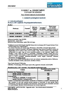 2017. sz. HIRDETMÉNY FOGYASZTÓK RÉSZÉRE Piaci feltételű lakáscélú hiteltermékek