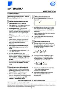 2.1 Pokyny k otevřeným úlohám. 2.2 Pokyny k uzavřeným úlohám TESTOVÝ SEŠIT NEOTVÍREJTE, POČKEJTE NA POKYN!