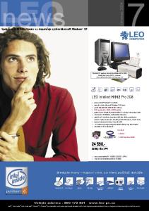 24 590,- LEO Intellect H 912 Pro 2G8. červenec Společnost LIBRA Electronics a.s. doporučuje systém Microsoft Windows XP