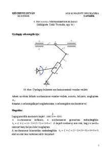 4. MECHANIKA-MECHANIZMUSOK ELŐADÁS (kidolgozta: Szüle Veronika, egy. ts.)