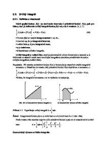 5.2. Určitý integrál Definice a vlastnosti