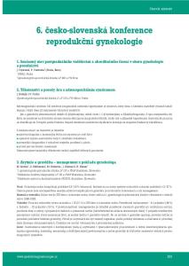 6. česko-slovenská konference reprodukční gynekologie