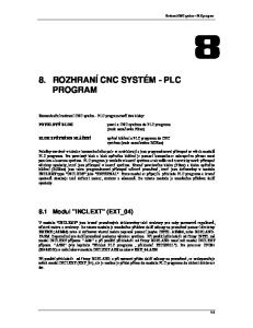 8. ROZHRANÍ CNC SYSTÉM - PLC PROGRAM