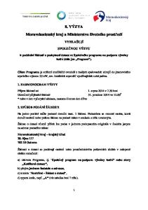 8. VÝZVA. Moravskoslezský kraj a Ministerstvo životního prostředí