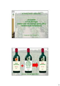 A borkategóri. Átmeneti december 31. kkategóriák k rendszere a Duna Borrégi. OEM Oltalom alatt álló Eredetmegjelölés. Védett eredetű bor OFJ