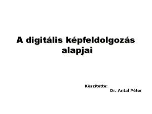 A digitális képfeldolgozás alapjai. Készítette: Dr. Antal Péter