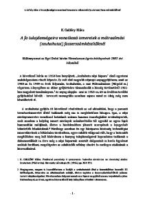 A fa tulajdonságaira vonatkozó ismeretek a mátraalmási (szuhahutai) faszerszámkészítőknél