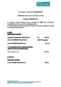 A Hungária Takaréknál forgalmazott. refinanszírozási hitelek kondíciós listája