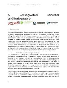 A költségvetési rendszer átláthatóságáról