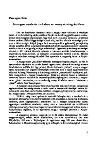 A magyar nyelv és irodalom az európai integrációban