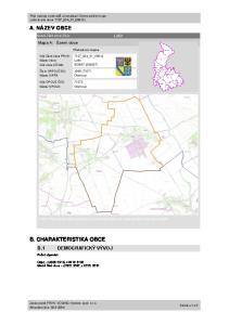 A. NÁZEV OBCE B. CHARAKTERISTIKA OBCE B.1 DEMOGRAFICKÝ VÝVOJ. Lutín. Mapa A: Území obce