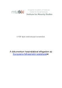 A PDF fájlok elektronikusan kereshetőek. A dokumentum használatával elfogadom az Europeana felhasználói szabályzatát