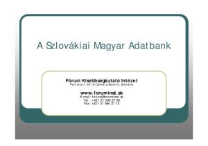 A Szlovákiai Magyar Adatbank