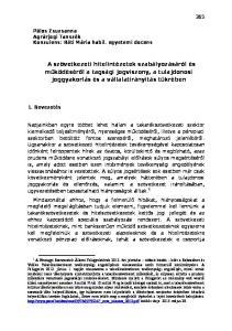 A szövetkezeti hitelintézetek szabályozásáról és működéséről a tagsági jogviszony, a tulajdonosi joggyakorlás és a vállalatirányítás tükrében