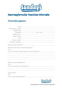 Aanvraagformulier franchise informatie