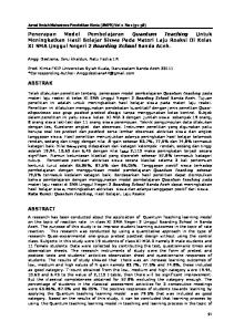 ABSTRAK ABSTRACT. Jurnal Ilmiah Mahasiswa Pendidikan Kimia (JIMPK) Vol 2. No 2 (91-98) Anggi Destiana, Ibnu khaldun, Ratu Fazlia.I