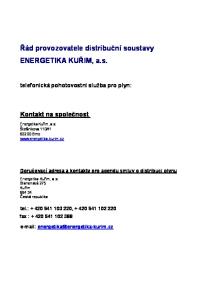 Řád provozovatele distribuční soustavy ENERGETIKA KUŘIM, a.s
