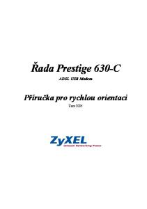 Řada Prestige 630-C. ADSL USB Modem. Příručka pro rychlou orientaci