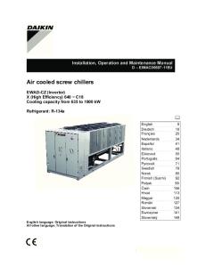 Air cooled screw chillers