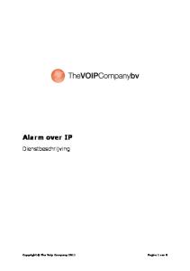 Alarm over IP. Dienstbeschrijving. Copyright The Voip Company 2011 Pagina 1 van 8