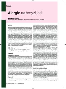 Alergie na hmyzí jed. focus. Souhrn. Klíčová slova. Summary. Etiologie a epidemiologie. Key words