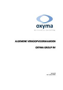 ALGEMENE VERKOOPVOORWAARDEN OXYMA GROUP BV