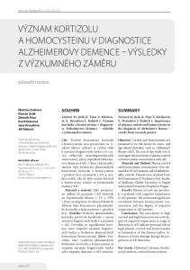 Alzheimerovy demence výsledky z výzkumného záměru