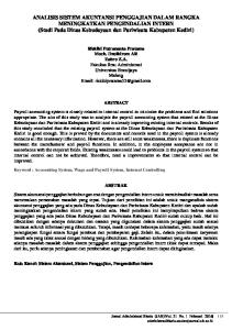 ANALISIS SISTEM AKUNTANSI PENGGAJIAN DALAM RANGKA MENINGKATKAN PENGENDALIAN INTERN (Studi Pada Dinas Kebudayaan dan Pariwisata Kabupaten Kediri)