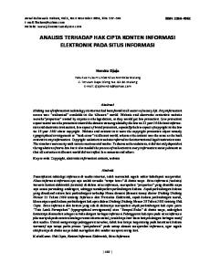 ANALISIS TERHADAP HAK CIPTA KONTEN INFORMASI ELEKTRONIK PADA SITUS INFORMASI