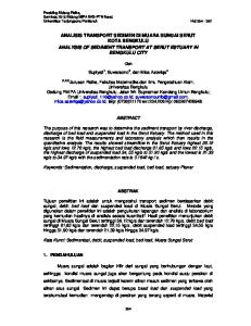 ANALISIS TRANSPORT SEDIMEN DI MUARA SUNGAI SERUT KOTA BENGKULU ANALYSIS OF SEDIMENT TRANSPORT AT SERUT ESTUARY IN BENGKULU CITY