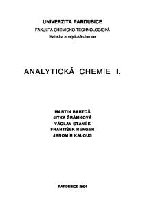 ANALYTICKÁ CHEMIE I