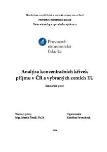 Analýza koncentračních křivek příjmu v ČR a vybraných zemích EU