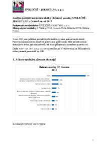 Analýza poskytování sociální služby Občanské poradny SPOLEČNĚ- JEKHETANE v Ostravě za rok Řešené zakázky OP Ostrava 2015