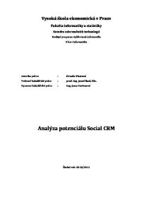 Analýza potenciálu Social CRM