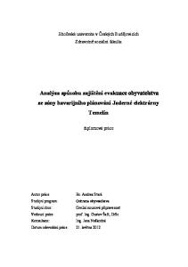 Analýza způsobu zajištění evakuace obyvatelstva ze zóny havarijního plánování Jaderné elektrárny Temelín