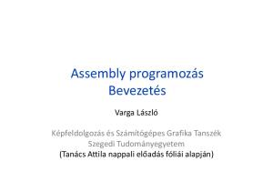 Assembly programozás Bevezetés